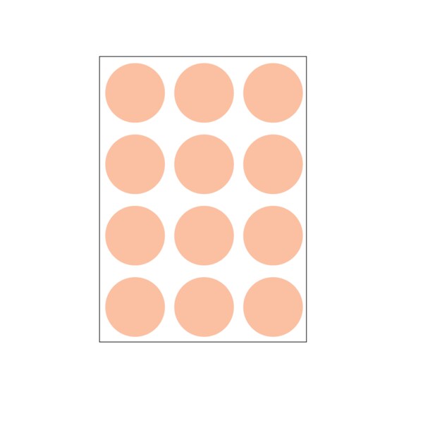 1-1/4" Color Coding Dots Salmon - Sheet Form